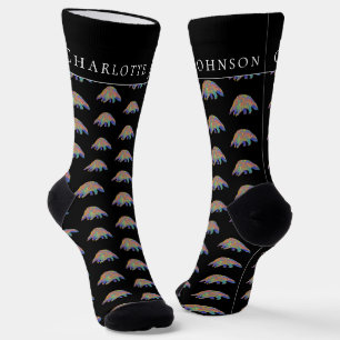 Personalized Cute Pangolin Colourful Animal Art Socks
