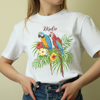 Personalized cute parrots on branch T-Shirt