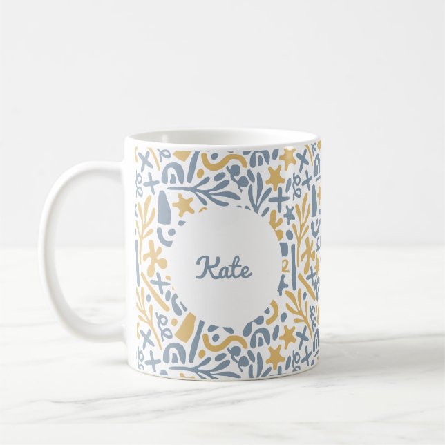Personalized cute pastel abstract coffee mug (Left)