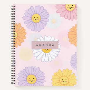 Personalized Cute Pastel Daisy Flower  Notebook
