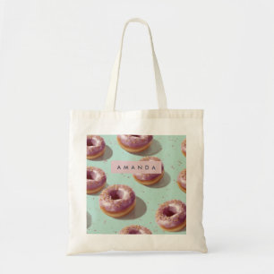 Personalized Cute Pastel Donuts & Sprinkles Tote Bag