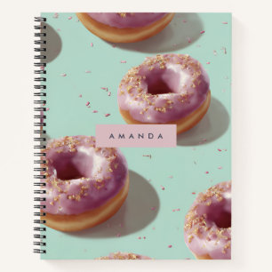 Personalized Cute Pastel Doughnuts & Sprinkles  Notebook