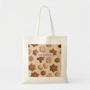 Personalized Cute Pastel Gingerbread Cookie Tote Bag