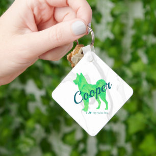 Personalized Cute Pastel Green Shiba Inu - Dog Keychain
