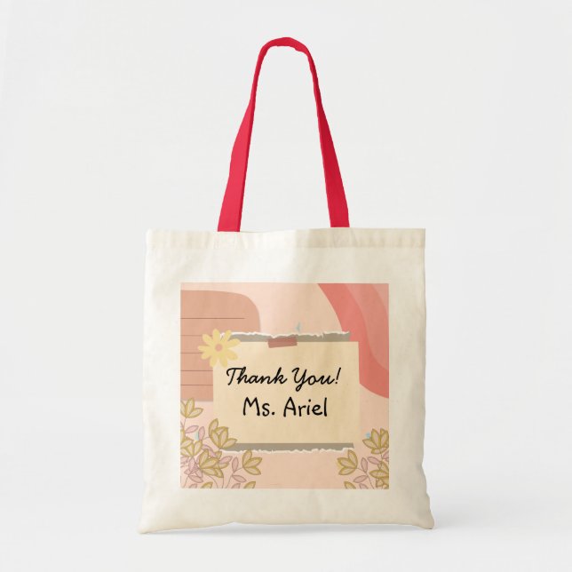 Personalized Cute Pastel Tote Bag (Front)