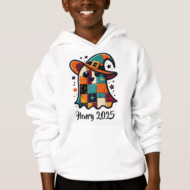 Personalized Cute Patchwork Ghost Halloween (Front)