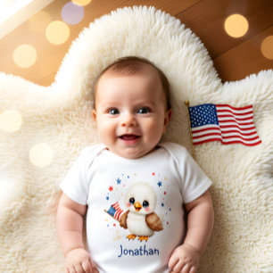 Personalized Cute Patriot Baby Eagle Bodysuit