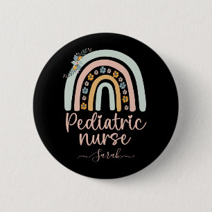 Personalized Cute Pediatric Nurse With Name 2 Inch Round Button