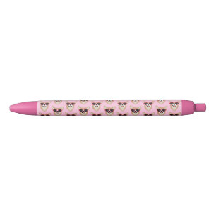 Personalized Cute Pembroke Welsh Corgi Pink Black Ink Pen