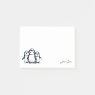 Personalized Cute Penguin Post-it® Notes