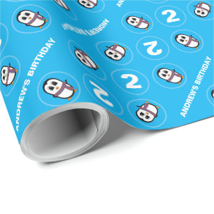 Personalized Cute Penguin Wrapping Paper