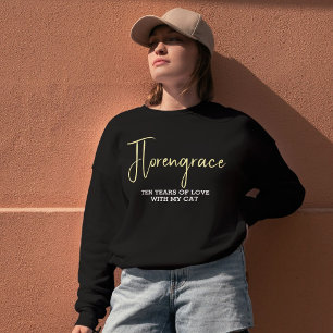 Personalized Cute Pet Lover Cat Mom Anniversary Sweatshirt