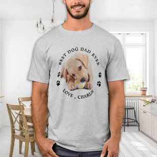 Personalized Cute Pet Photo Best Dog Dad Ever Maternity T-Shirt