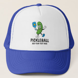 Personalized Cute Pickle Playing Pickleball Funny Trucker Hat