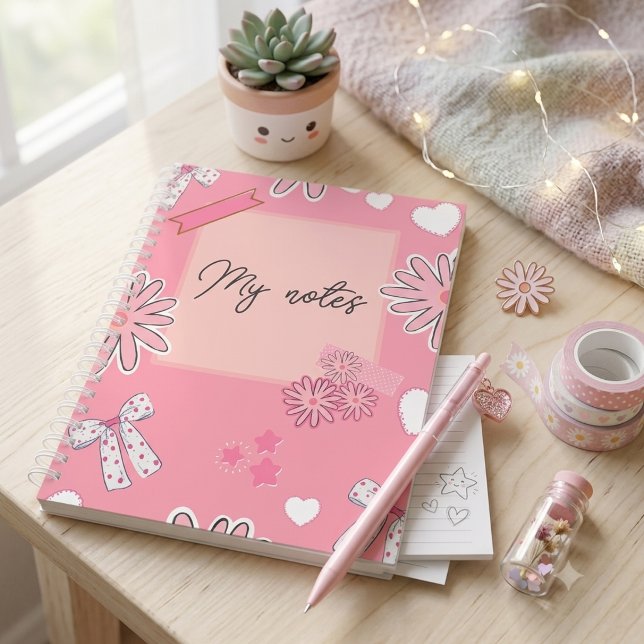 Personalized Cute Pink, Aesthetic “My Notes”  (Créateur téléchargé)