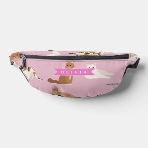 Personalized Cute Pink Cat Pattern Gift Cat Lover Fanny Pack