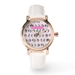 Personalized Cute Pink Cat Pattern Gift Cat Lover Watch