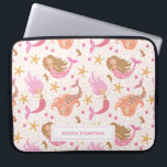Personalized Cute Pink Mermaid Laptop Sleeve<br><div class="desc">A cute pink mermaid pattern decorates this laptop sleeve. Personalize it with your name. Makes a fun gift for a girl. Designed for you by
Blackberry Boulevard.</div>