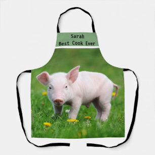 Personalized Cute Pink Piglet Apron