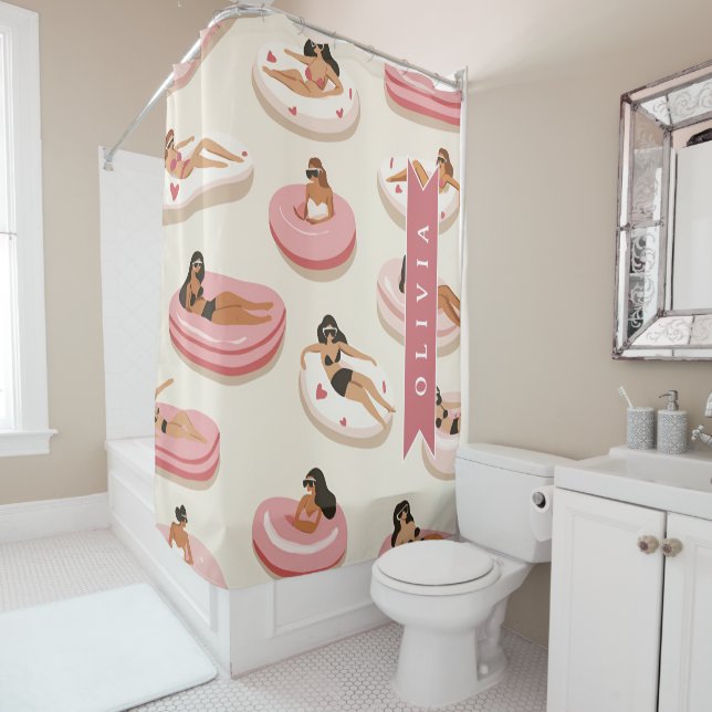 Personalized Cute Pink Pool Float Summer Aesthetic (In Situ)