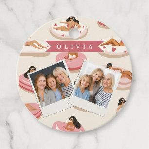 Personalized Cute Pink Pool Float Summer Aesthetic Favour Tags