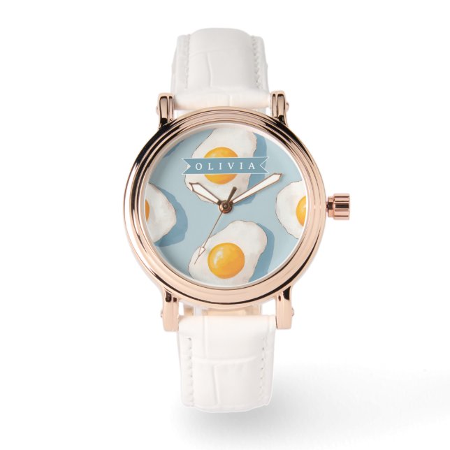 Personalized Cute Pink Pool Float Summer Aesthetic Watch (Front)