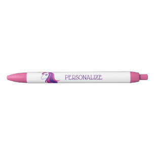 Personalized cute pink unicorn girl's writing pens