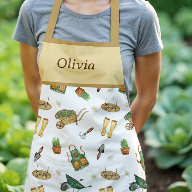 Personalized Cute Plant Pattern Gardening Apron (Creator Uploaded)
