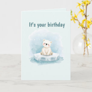 Personalized Cute Polar Bear Birthday Card