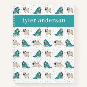 Personalized Cute Pug Dog Notebook