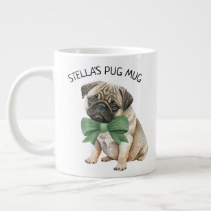 Personalized Cute Pug Large Coffee Mug