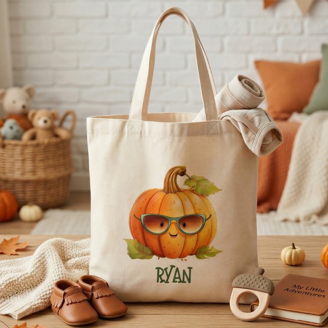 Personalized Cute Pumpkin Fall Tote Bag (Creator Uploaded)