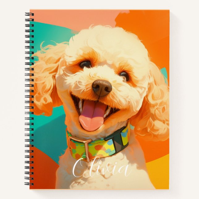Personalized cute puppy adorable pet notebook (Front)