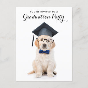  Personalized Cute Puppy Dog Graduate Graduation   Invitation Postcard