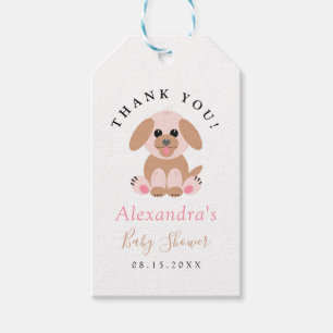 Personalized Cute Puppy Gender Neutral Baby Shower Gift Tags