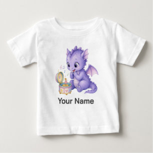Personalized Cute Purple Baby Dragon Music Box T-Shirt