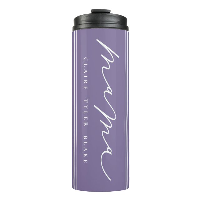 Personalized Cute Purple Mama Script Thermal Tumbler (Front)