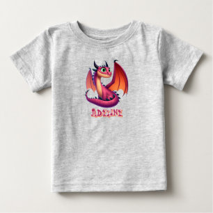 Personalized Cute purple/red cartoon dragon Baby T-Shirt