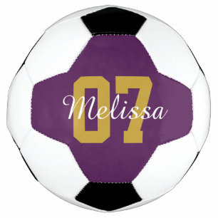 Personalized Cute Purple Soccer Ball