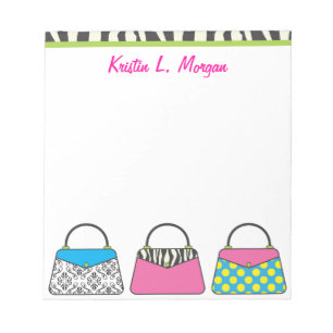 Personalized Cute Purse Handbag Notepad