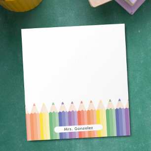 Personalized Cute Rainbow Teacher Appreciation Notepad