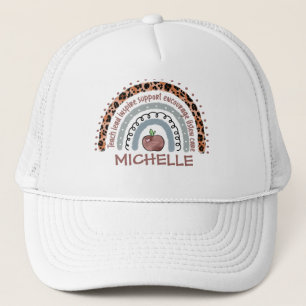 Personalized Cute Rainbow Teacher Trucker Hat