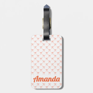 Personalized Cute Red Coquette Bow Pattern Luggage Tag