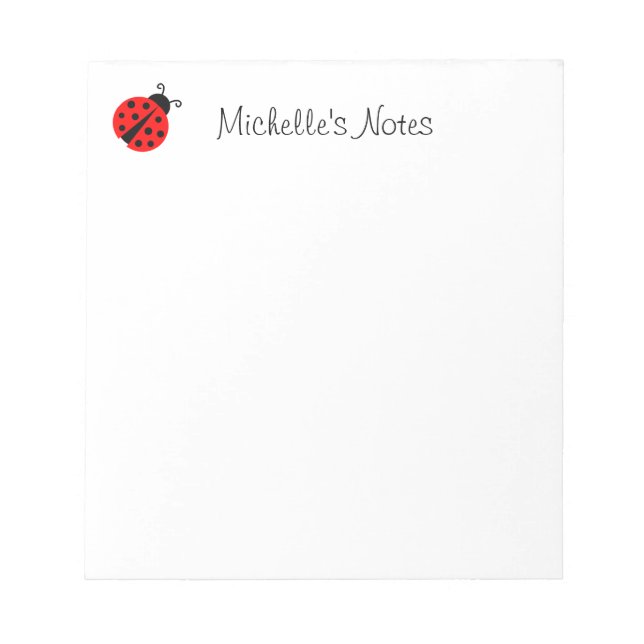 Personalized cute red ladybug design notepad (Front)