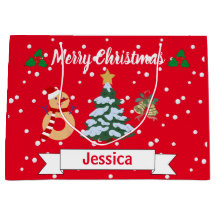 Personalized Cute Red Merry Christmas Jingle Bell 