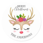 Personalized Cute Reindeer Christmas