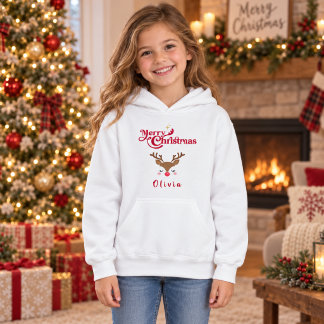 Personalized Cute Reindeer Merry Christmas