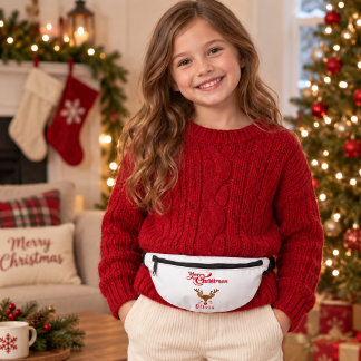 Personalized Cute Reindeer Merry Christmas Fanny Pack
