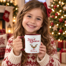 Personalized Cute Reindeer Merry Christmas