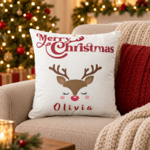 Personalized Cute Reindeer Merry Christmas
